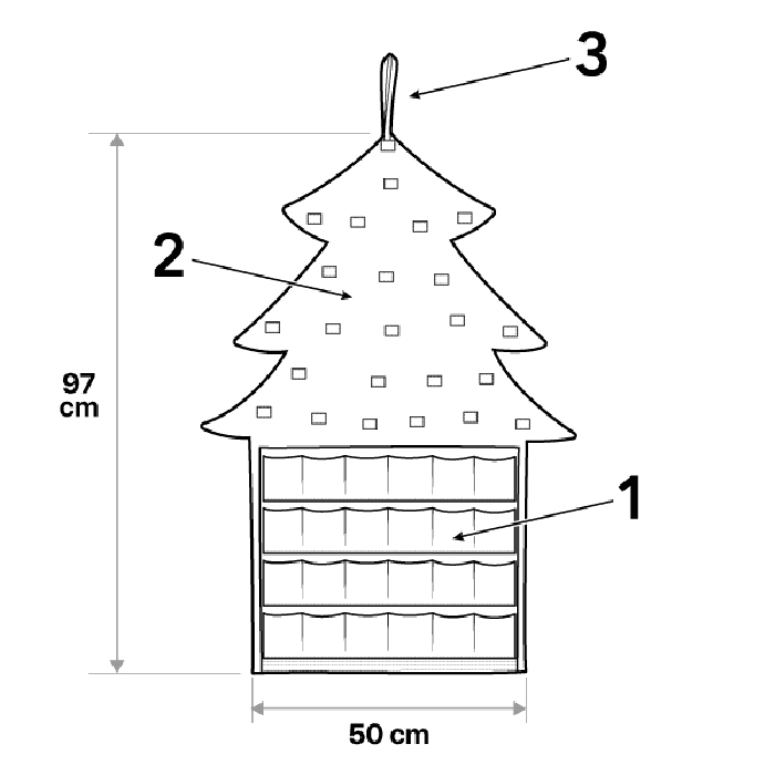 AdventTree, božićno drvce od filca s kalendarom - Image 2