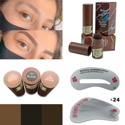 BROWSTAMP-TR, Set za oblikovanje obrva s šablonama i pigmentom - Image 3
