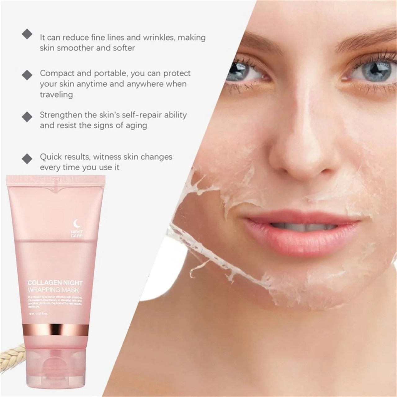 CollagenMask, kolagenska noćna maska za lice s efektom peel-off (1+1 GRATIS ) - Image 9