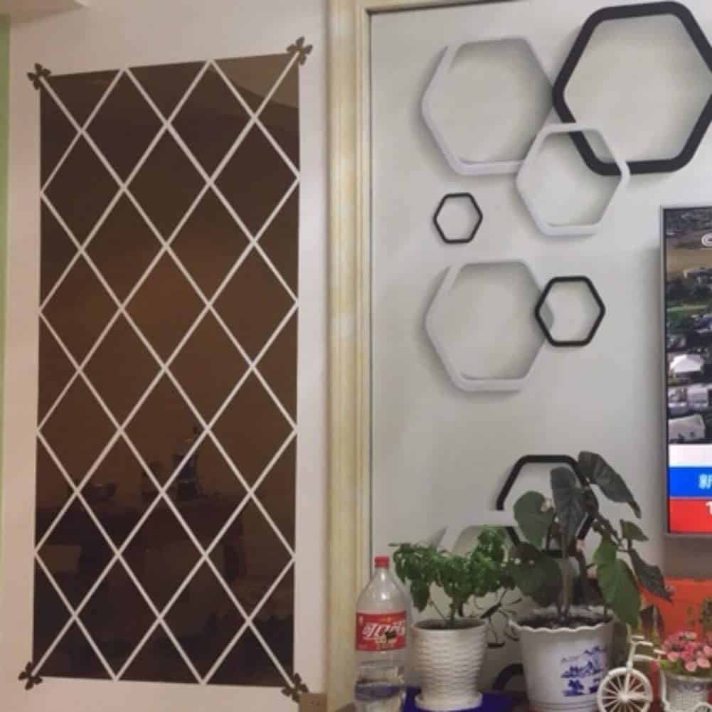 DiamondMirror, zrcalne naljepnice u obliku dijamanta koje osvjetljavaju i uljepšavaju svaku prostoriju (32 kom.) - Image 2