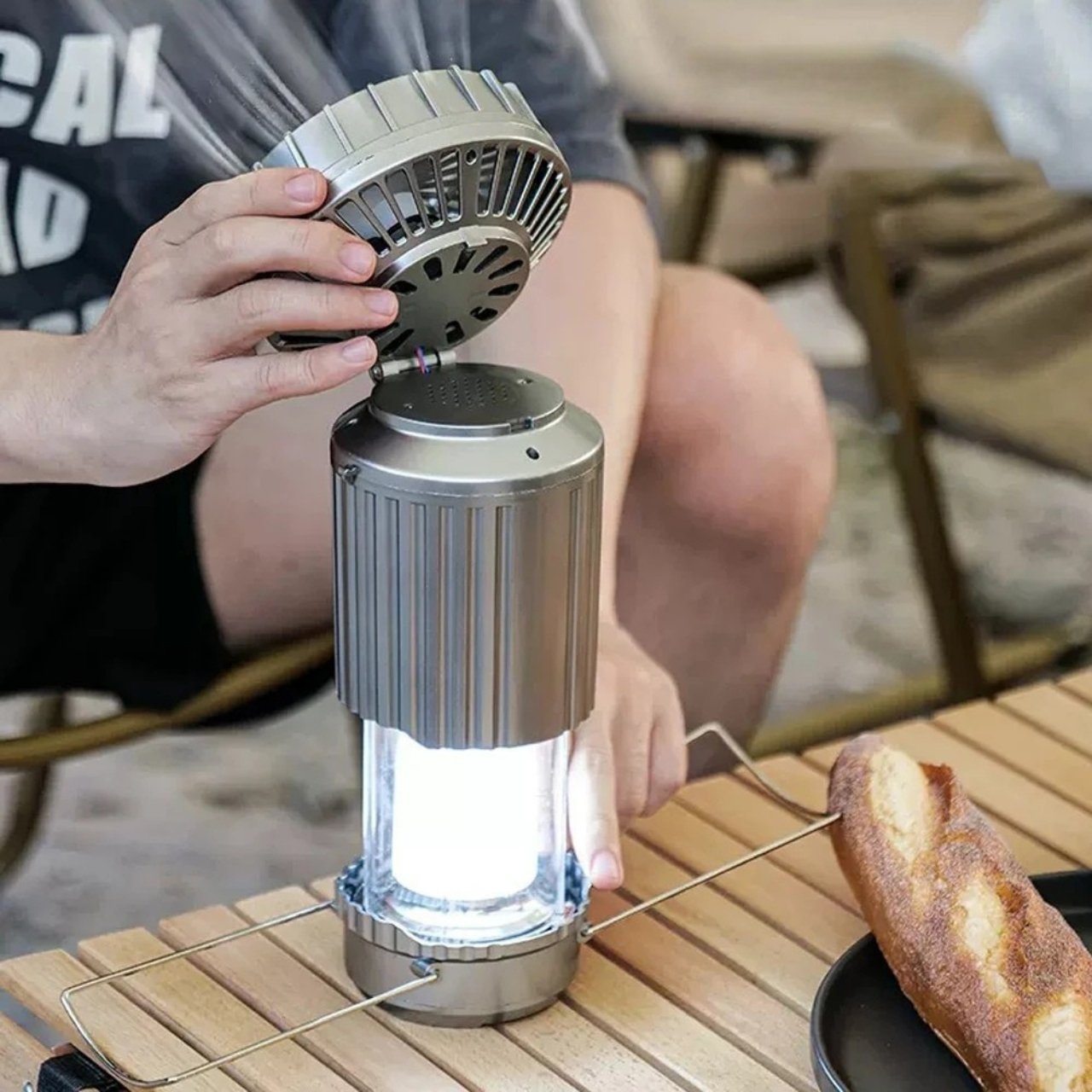 Fan, višenamjenski 5 u 1 solarni LED svjetiljka s ventilatorom - Image 10
