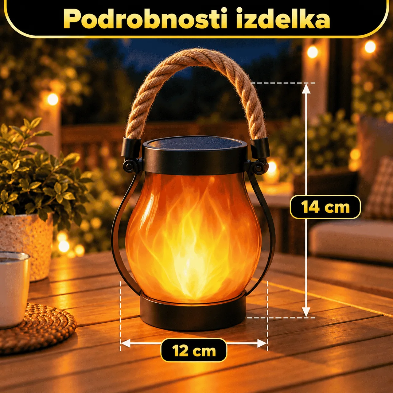Solarna svjetiljka s efektom plamena, Flamy - Image 3