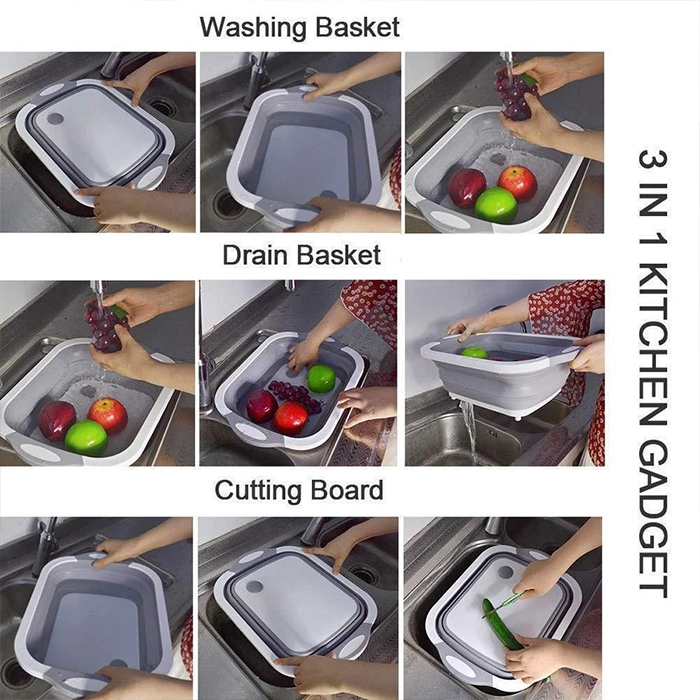 FoldableStrainer, višenamjensko cjedilo, spremnik za pohranu i daska za rezanje sve u jednom - Image 6