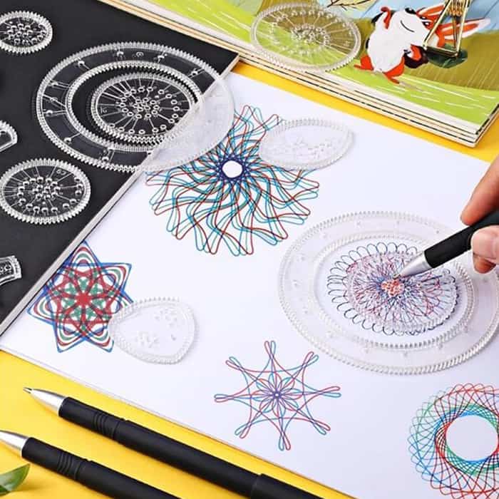 GeoArtKit, set za crtanje od 27 komada s geometrijskim spirografima - Image 4
