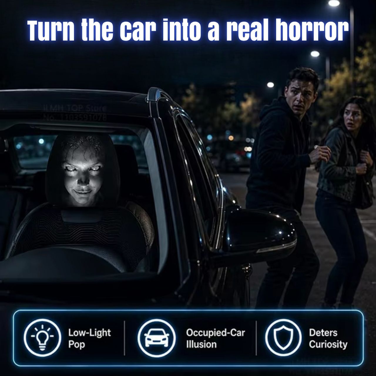 Strašne navlake za naslone za glavu u automobilu (2 komada), GhostFace - Image 5