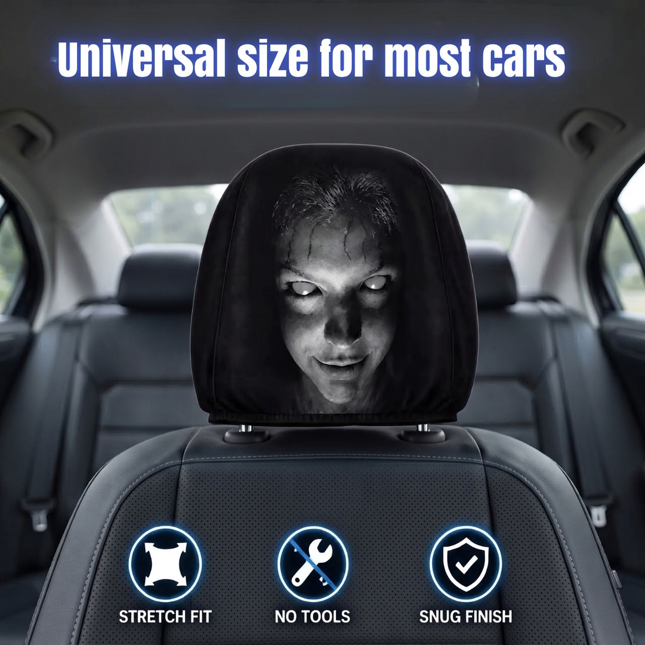 Strašne navlake za naslone za glavu u automobilu (2 komada), GhostFace - Image 6