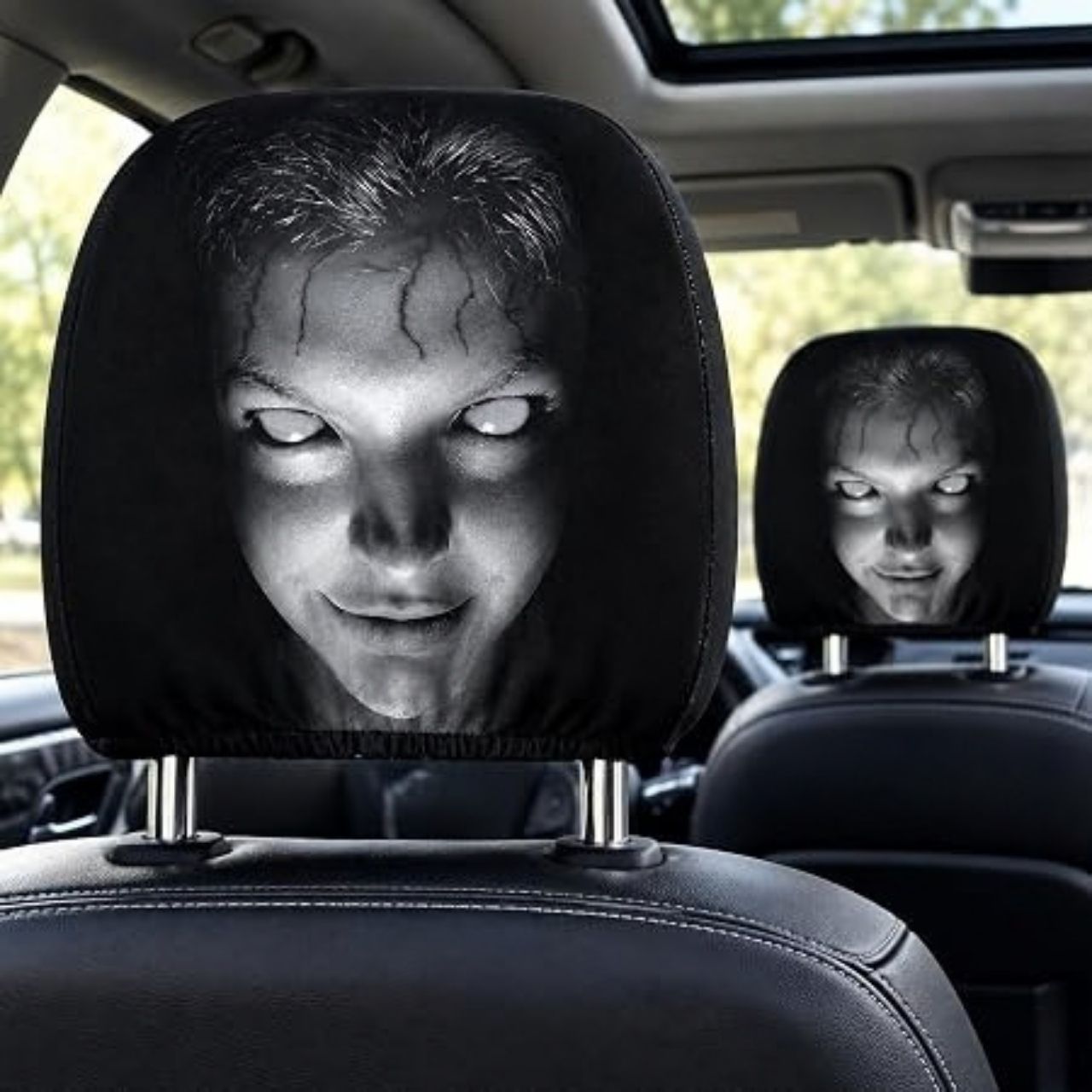 Strašne navlake za naslone za glavu u automobilu (2 komada), GhostFace - Image 9