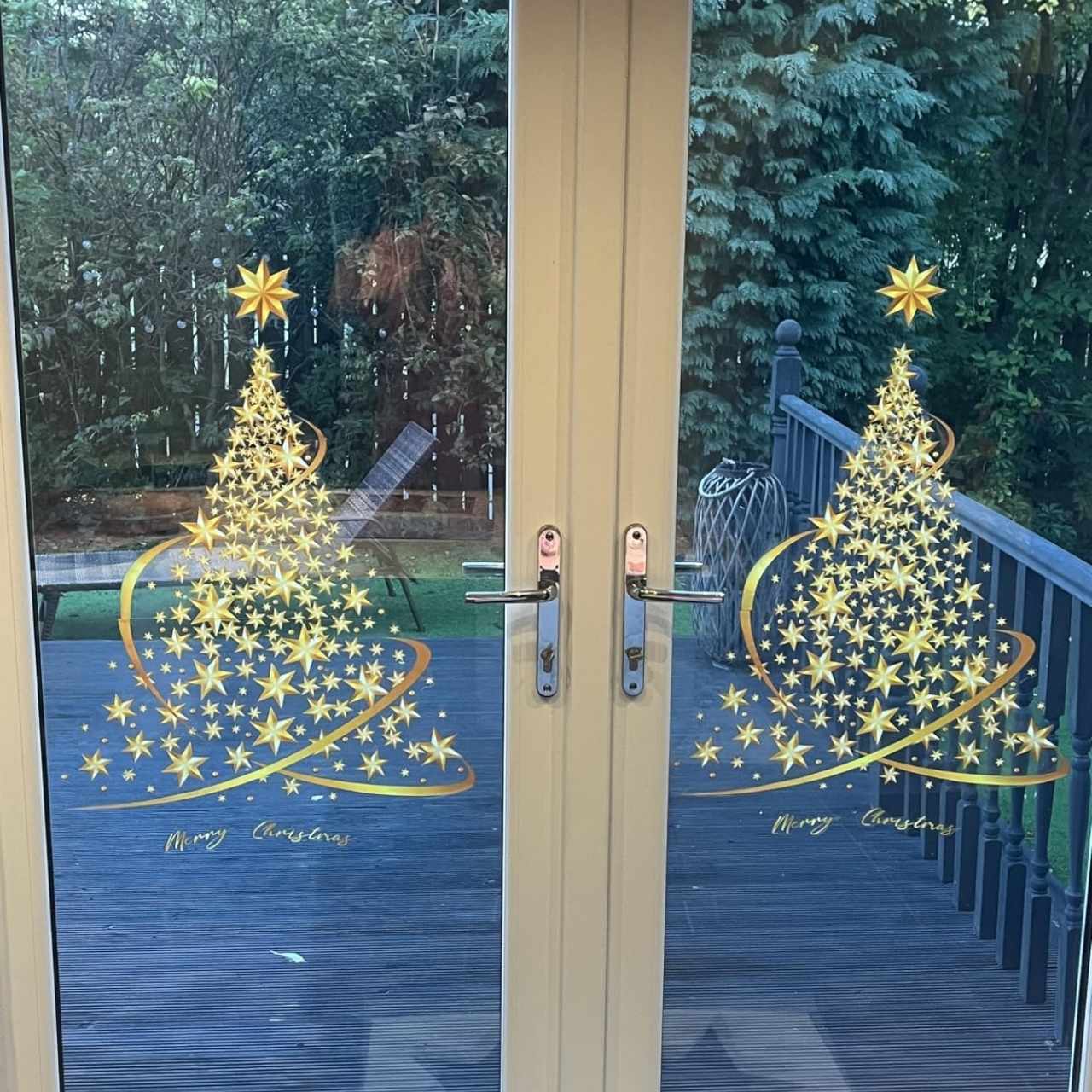 GoldenTree, božićne naljepnice za prozore u zlatu (2 kom) - Image 2