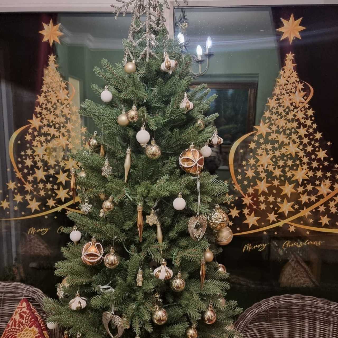 GoldenTree, božićne naljepnice za prozore u zlatu (2 kom) - Image 7