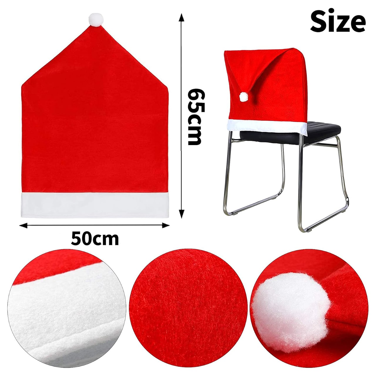 HatBundle, podmetač u obliku Santa šešira (20 komada) i blagdanski pokrivač za stolicu (4 komada) - Image 4