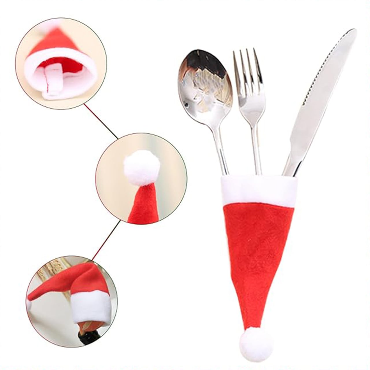 HatBundle, podmetač u obliku Santa šešira (20 komada) i blagdanski pokrivač za stolicu (4 komada) - Image 7