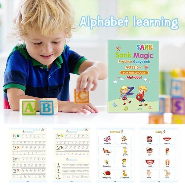 KidBook, četverodijelni komplet radnih bilježnica za pisanje i crtanje s čarobnom olovkom koja se automatski briše - Image 7