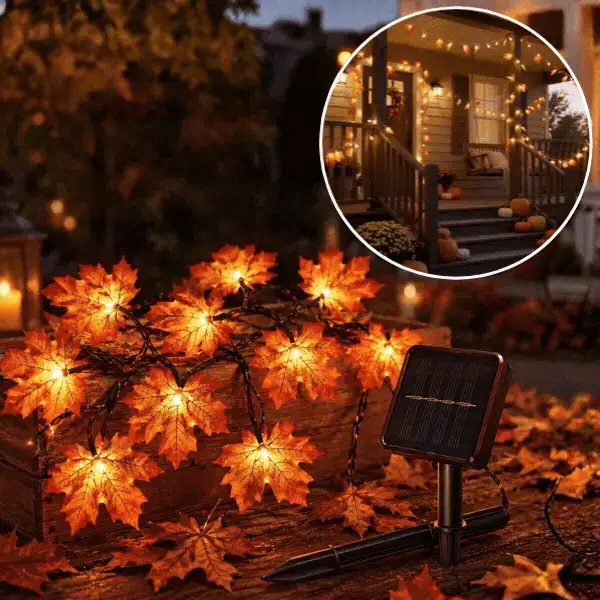 Solarna LED svjetlosna girlanda s jesenskim lišćem, MapleLeaf - Image 1