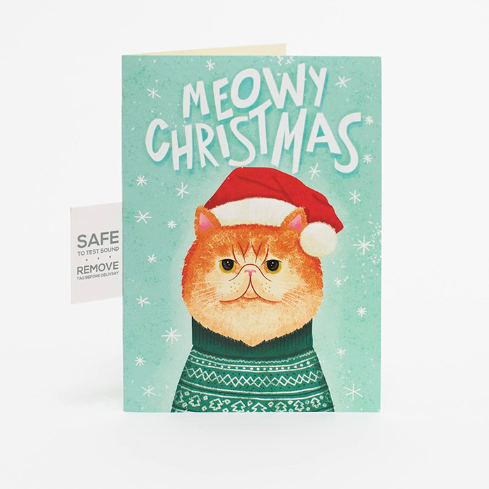 MeowCard, zabavna zvučna božićna čestitka s mačkom - Image 6
