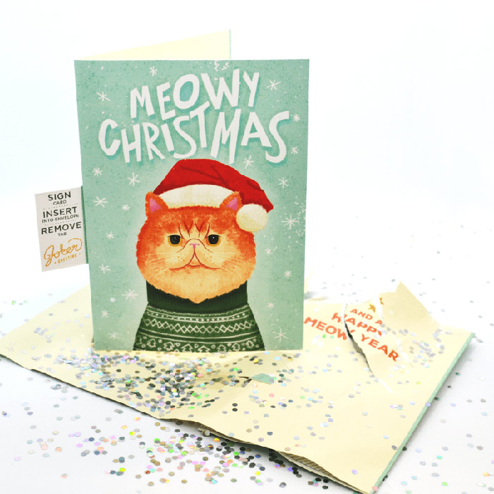 MeowCard čestitka svira mijaukanje kada je otvorite!