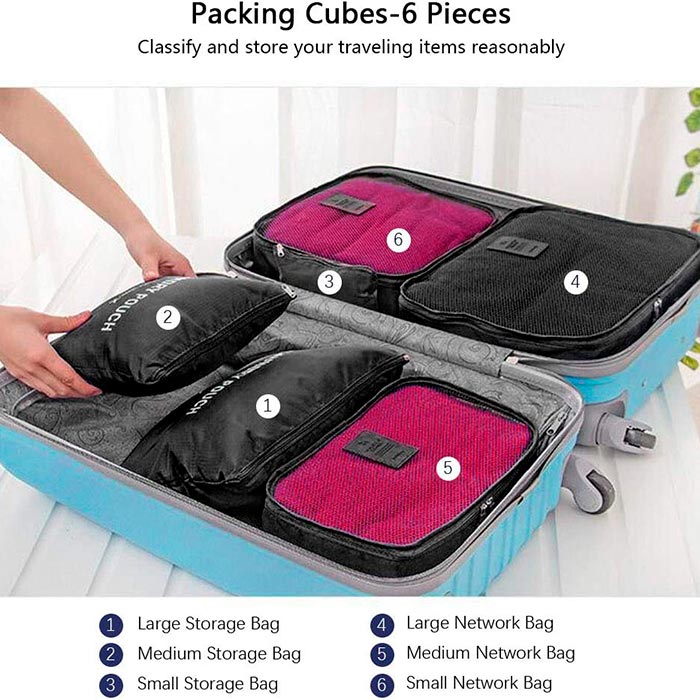 PackingBags, putne torbe za organizaciju u kofera i ruksaka (6 komada) - Image 3