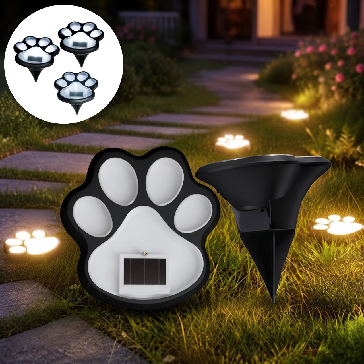 Solarne LED svjetiljke u obliku šapa, Paws - Image 3