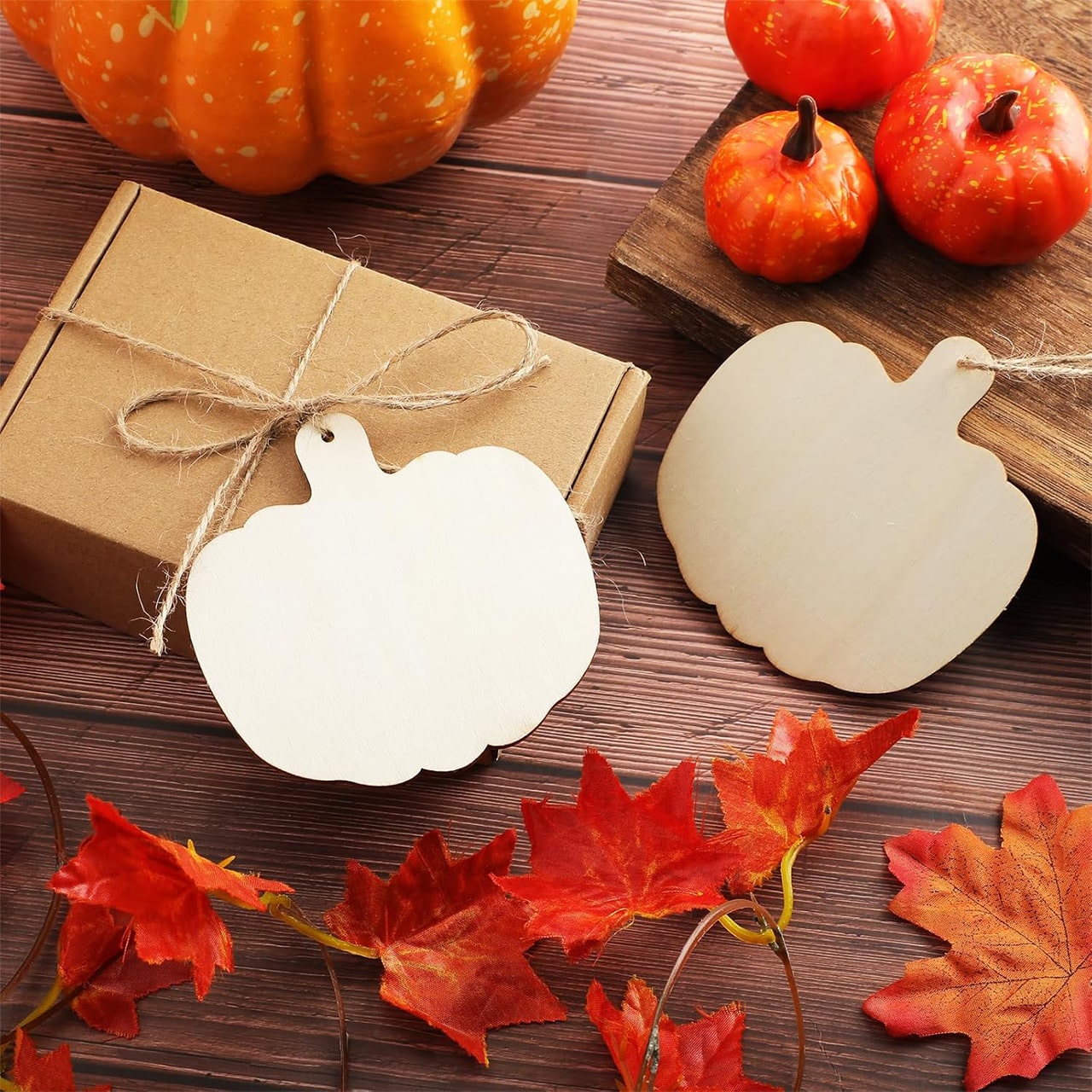 Pumpkins, drvene pločice u obliku bundeva za izradu vlastitih (10 komada) - Image 5