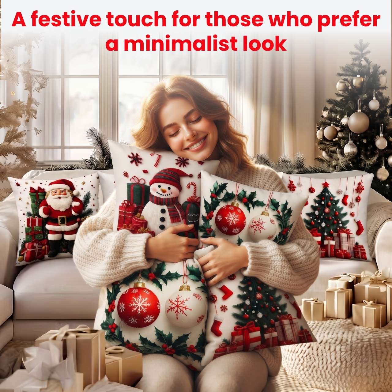 Božićne navlake za jastuke (4 komada), RedXmass - Image 7
