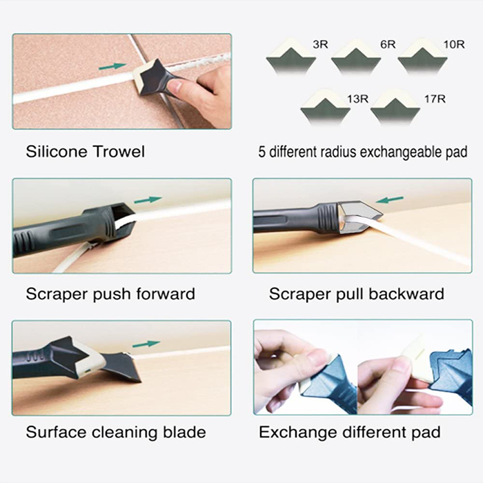 SiliconRemover, 5 u 1 alat za nanošenje, zaglađivanje i uklanjanje silikona - Image 10