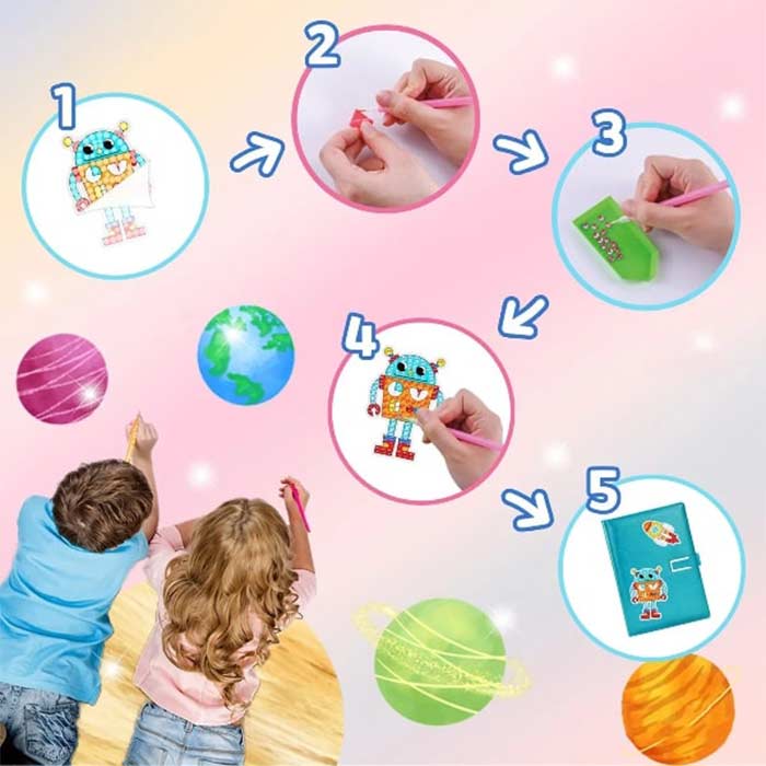 SparkleMermaid, poklon set s dekicom za djevojčice i besplatnim setom za stvaranje dijamanata i naljepnica - Image 10