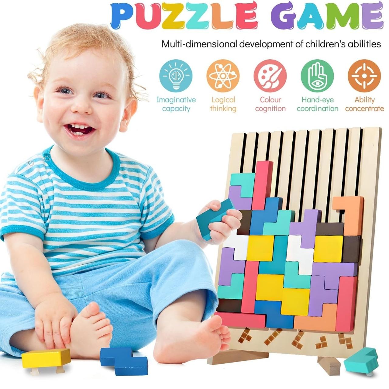 Tetris, drvena didaktička igračka - Image 3