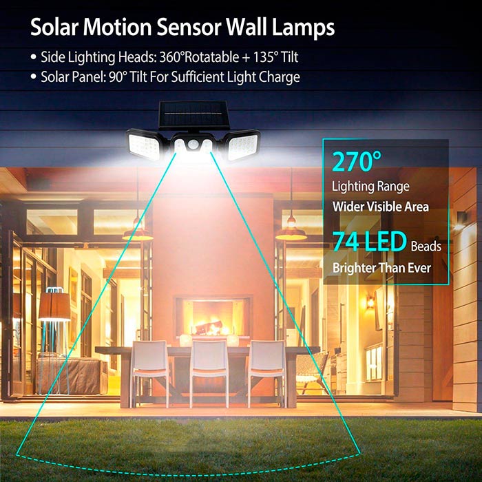 TripleSolar 3-strane solarne lampe - Image 3