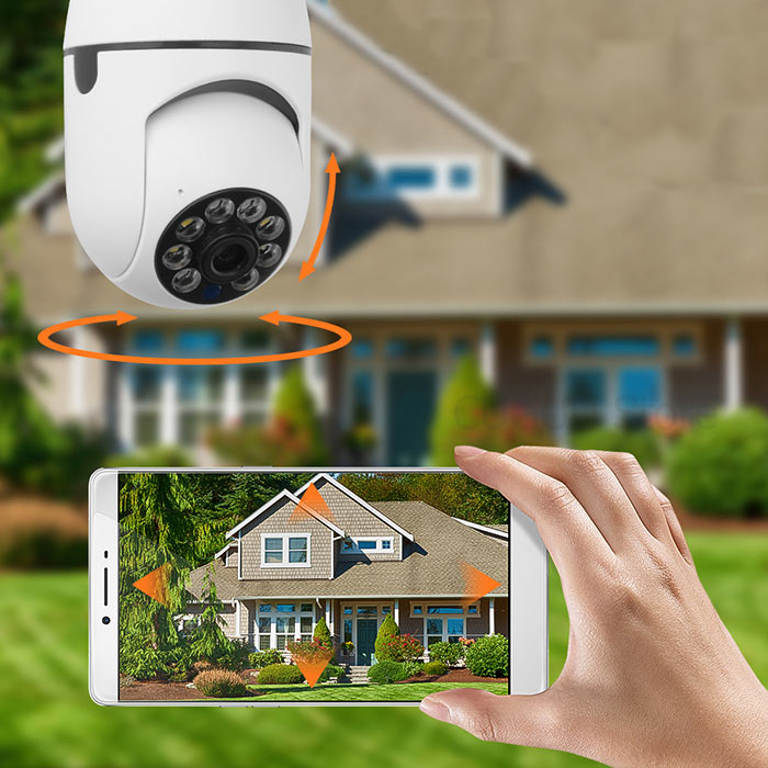 Kamera se pomiče 360° lijevo-desno i 90° gore-dolje - možete pomicati kameru preko telefona i ona će se automatski početi pomicati kada detektira pokret!