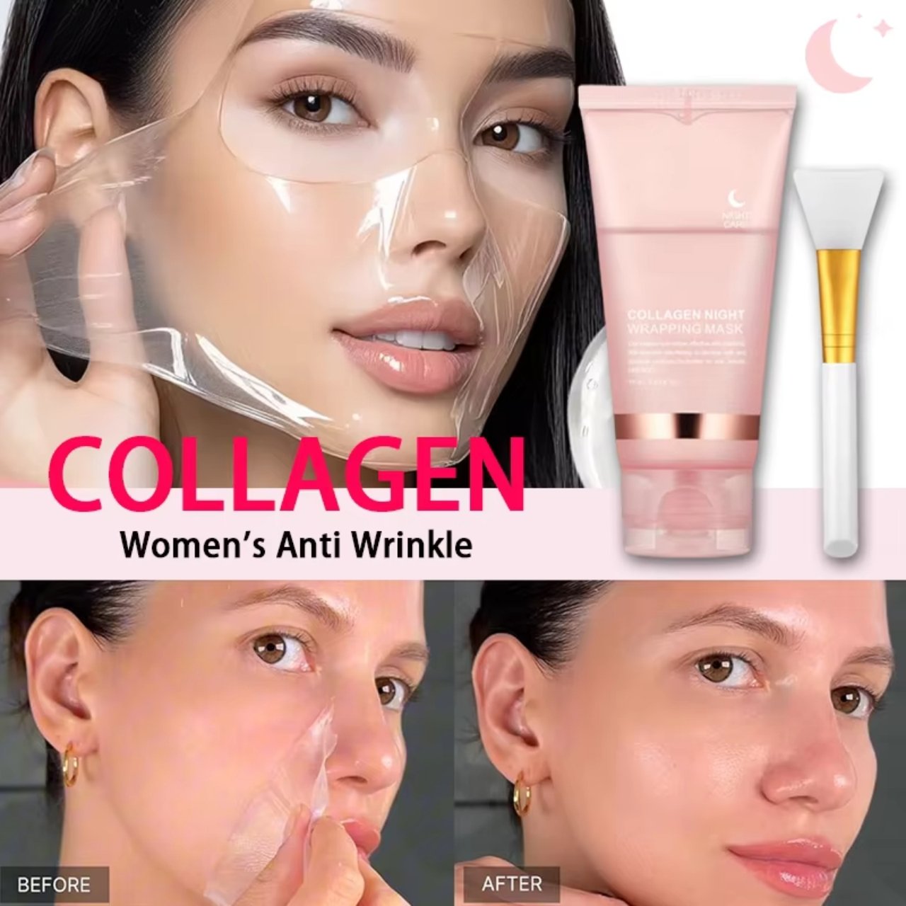 CollagenMask, kolagenska noćna maska za lice s efektom peel-off (1+1 GRATIS ) - Image 3