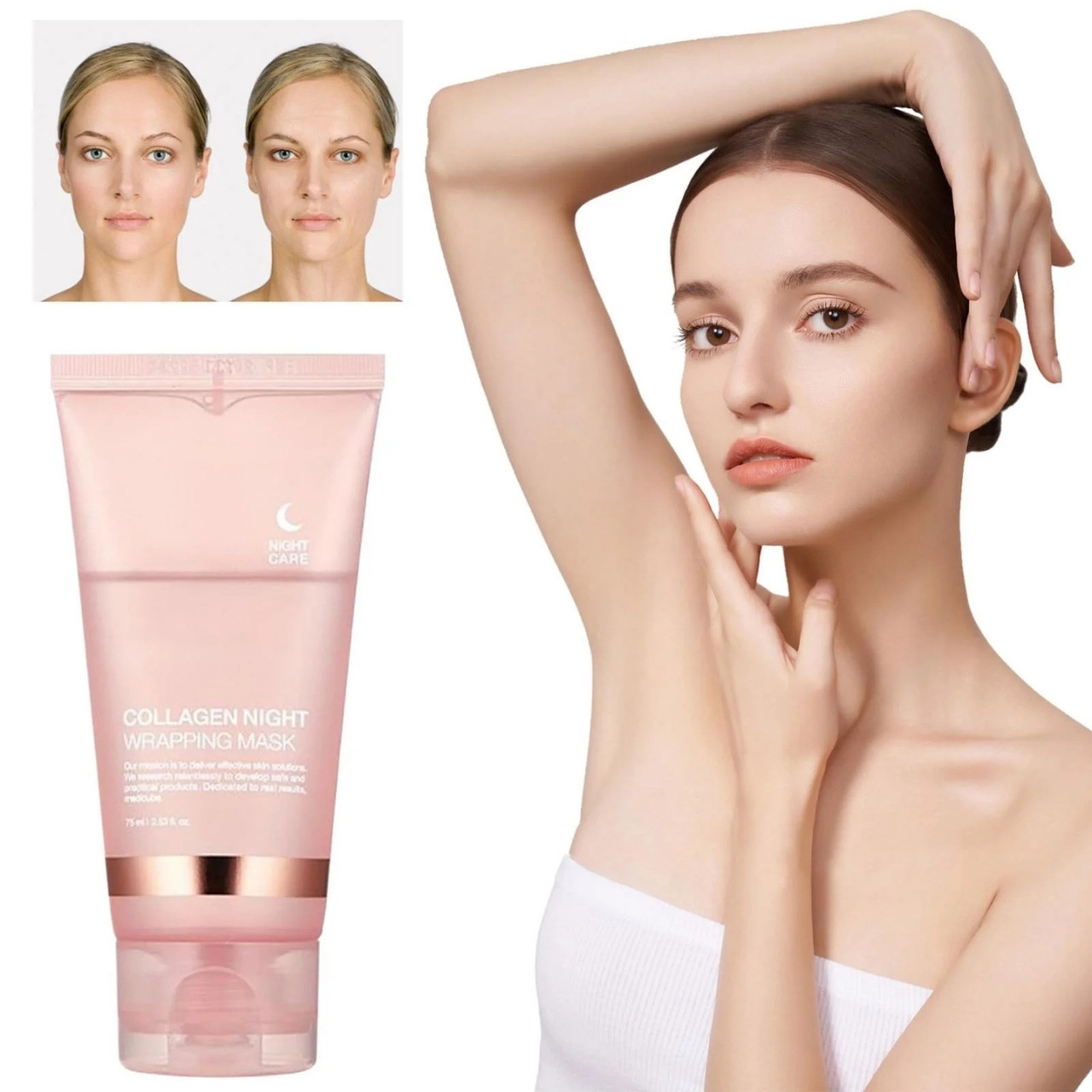 CollagenMask, kolagenska noćna maska za lice s efektom peel-off (1+1 GRATIS ) - Image 4