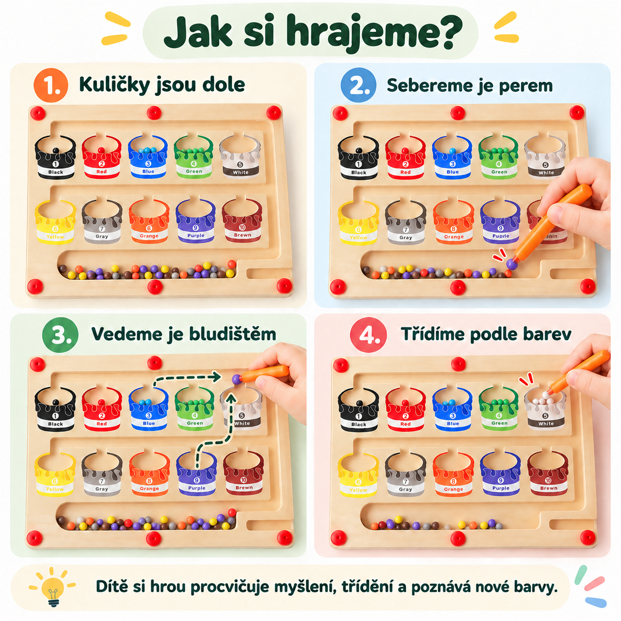 Dijete koristi igračku kako bi učilo o bojama te razvilo kritičko razmišljanje